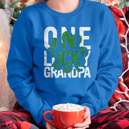 Gift for Dad Shirt, Funny Dad Unisex T-Shirt/Hoodie/Sweatshirt HLT00 – One Lucky Grandpa Irish Grandfather St Patricks Day Dad T-Shirt