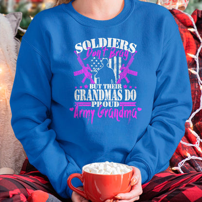 Best Grandma Shirt, Proud Grandma Unisex T-Shirt/Hoodie/Sweatshirt HLT00 - Proud Army Grandma Soldiers Don't Brag Military Grandmother T-Shirt