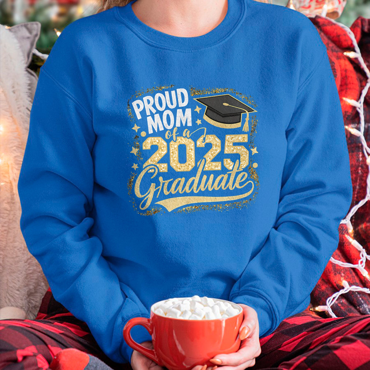 Gift for Mom Shirt, Funny Mom Unisex T-Shirt/Hoodie/Sweatshirt HLT00 - Mom Senior 2025 Proud Mom Of A Class Of 2025 Graduate T-Shirt