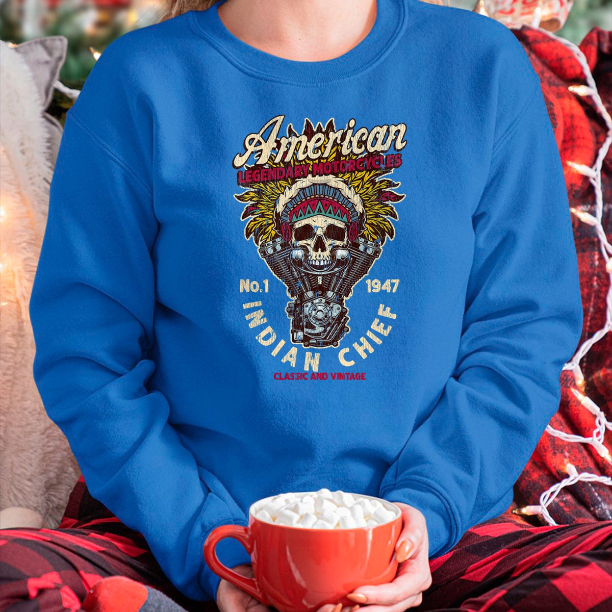 Native American T-Shirts, Vintage Native American Unisex T-Shirt/Hoodie/Sweatshirt HLT00 - Retro Vintage American Motorcycle Indian native Bikers Gift