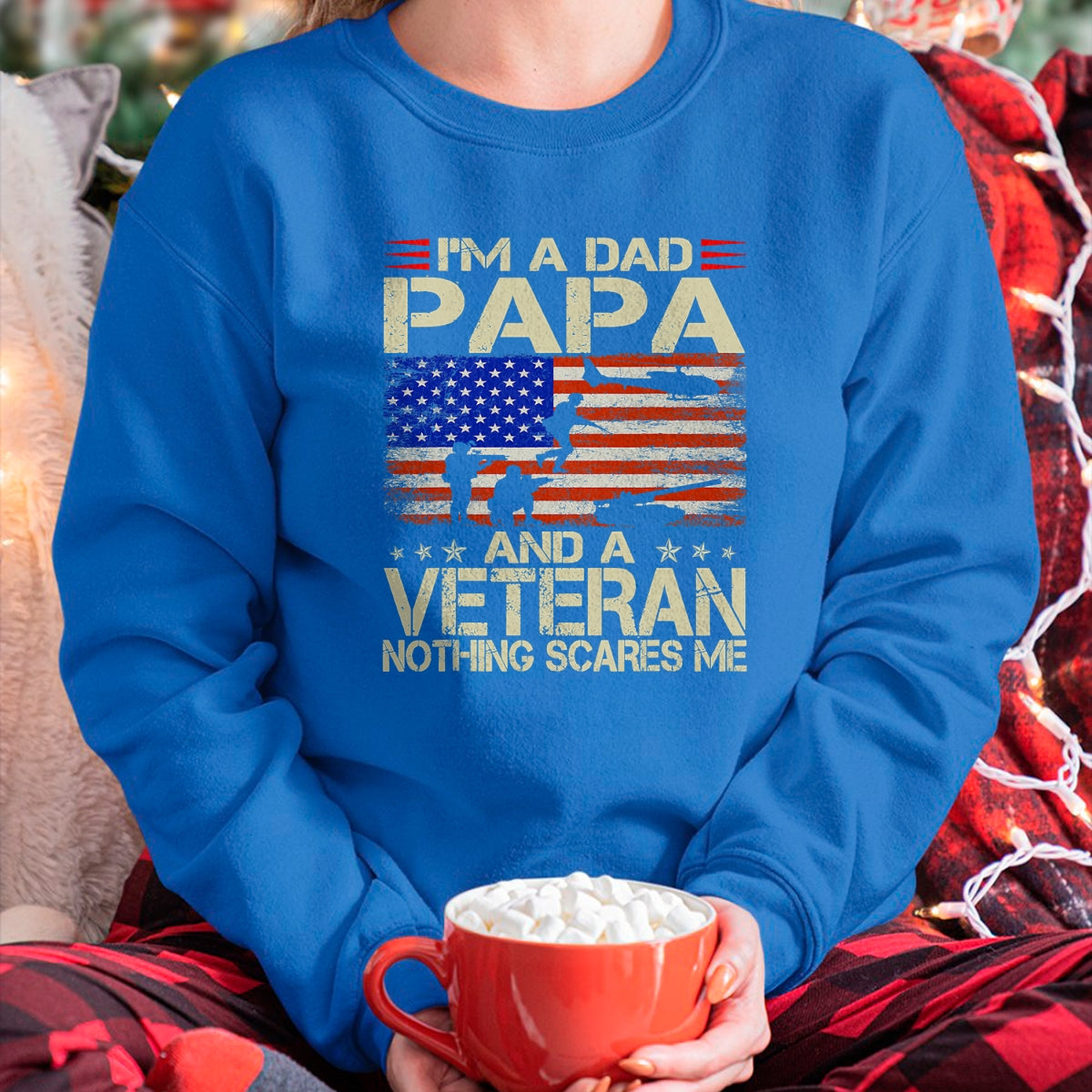 Proud Veteran Shirt, Funny Veteran UnisexT-Shirt/Hoodie/Sweatshirt HLT00 - I_m A Dad Papa and Veteran Funny Retro Dad Dad Grandpa T-Shirt