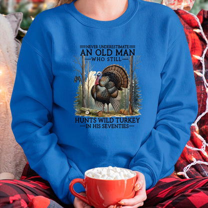 Cat Love Shirt, Funny Cat Lover Gift UnisexT-Shirt/Hoodie/Sweatshirt HLT00 - an Old Man Still Hunting Wild Turkey in 70s T-Shirt