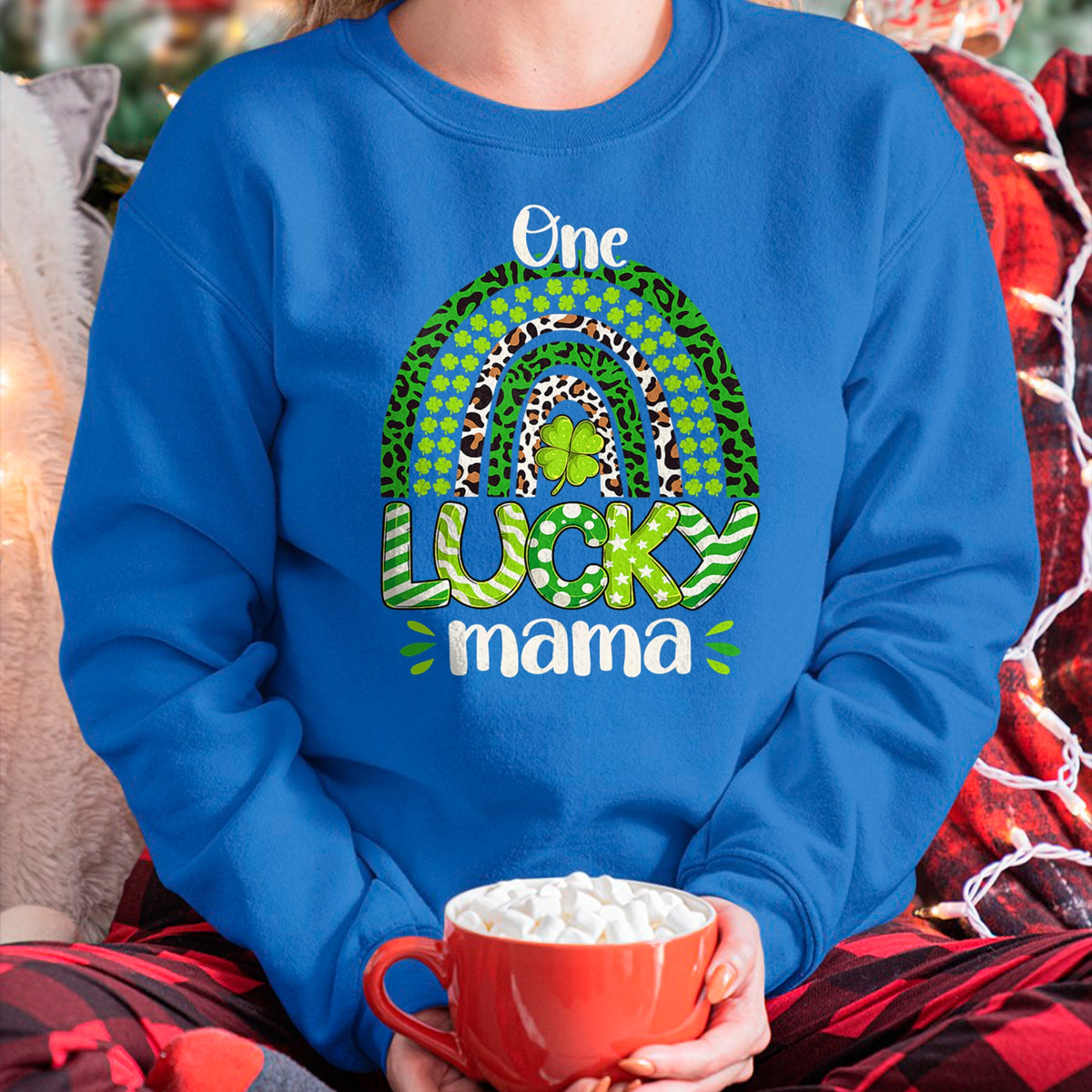 Gift for Mom Shirt, Funny Mom Unisex T-Shirt/Hoodie/Sweatshirt HLT00 - One Lucky Mom Irish Rainbow Leopard St Patricks Day T-Shirt