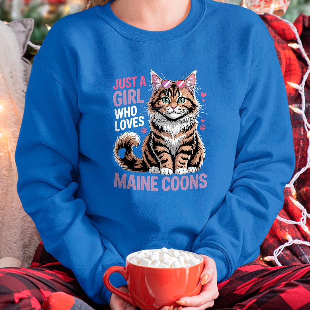 Cat Love Shirt, Funny Cat Lover Gift UnisexT-Shirt/Hoodie/Sweatshirt HLT00 - Girls Maine Coon T-Shirt