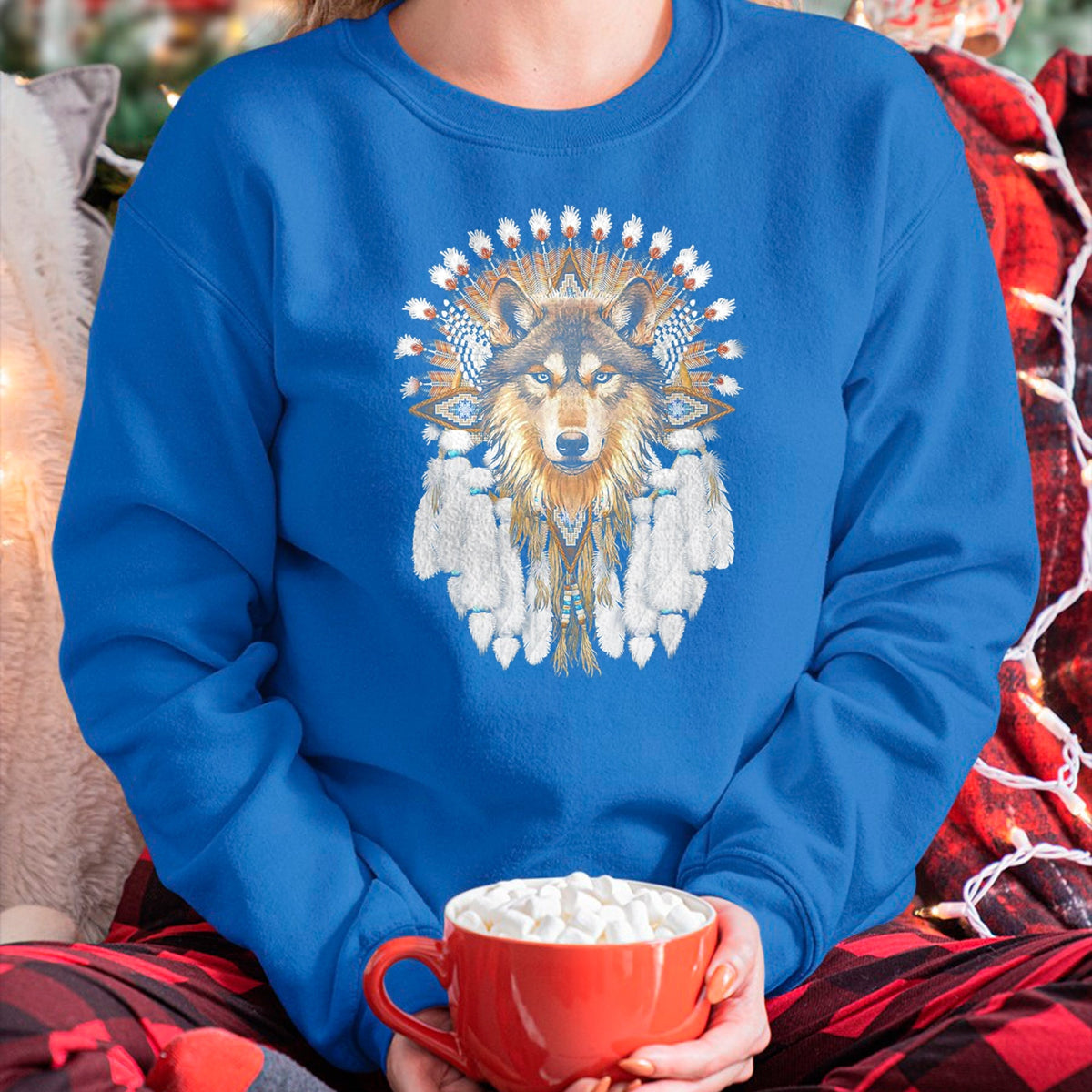 Native American T-Shirts, Vintage Native American Unisex T-Shirt/Hoodie/Sweatshirt HLT00 - Native American Wolf Feather