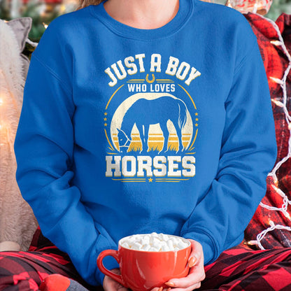 Best Horse Lover Shirt , Funny Horse UnisexT-Shirt/Hoodie/Sweatshirt HLT00 - Kids Just A Boy Who Loves Horses Funny Horse Lover T-Shirt