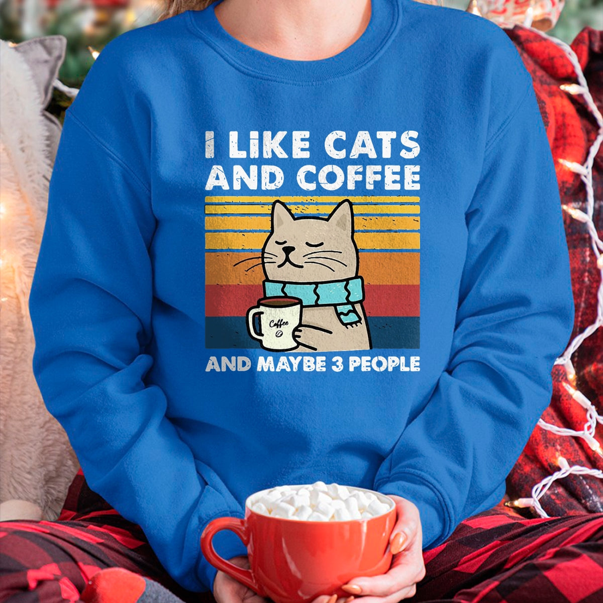 Cat Love Shirt, Funny Cat Lover Gift UnisexT-Shirt/Hoodie/Sweatshirt HLT00 - Funny Cats, I Like Cats and Coffee and Maybe 3 People T-Shirt, Men, Black, 3X-Large