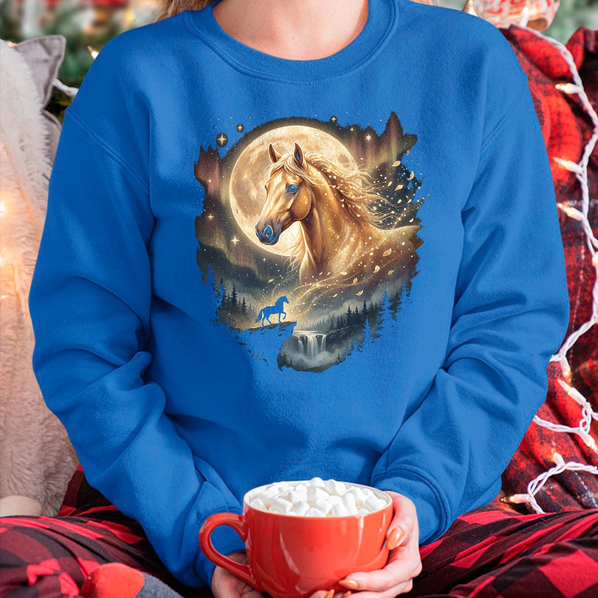 Best Horse Lover Shirt , Funny Horse UnisexT-Shirt/Hoodie/Sweatshirt HLT00 - Mystical Majestic Horse Spirit Animal Full Moon Nature Women T-Shirt