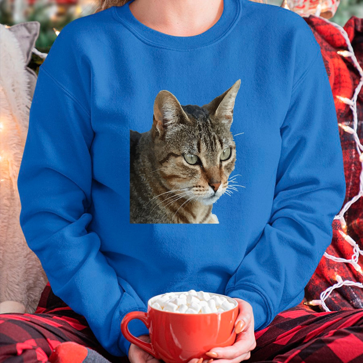 Cat Love Shirt, Funny Cat Lover Gift UnisexT-Shirt/Hoodie/Sweatshirt HLT00 - Stunning Tabby Cat Close Up Portrait Vector T-Shirt