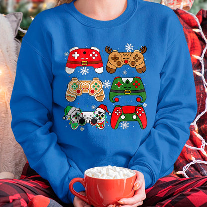 Christmas Shirts for Family, Funny christmas shirts, Christmas Unisex T-Shirt/Hoodie/Sweatshirt HLT00 - Boys Christmas Shirt Santa Elf Gaming Controllers Gamer Xmas T-Shirt