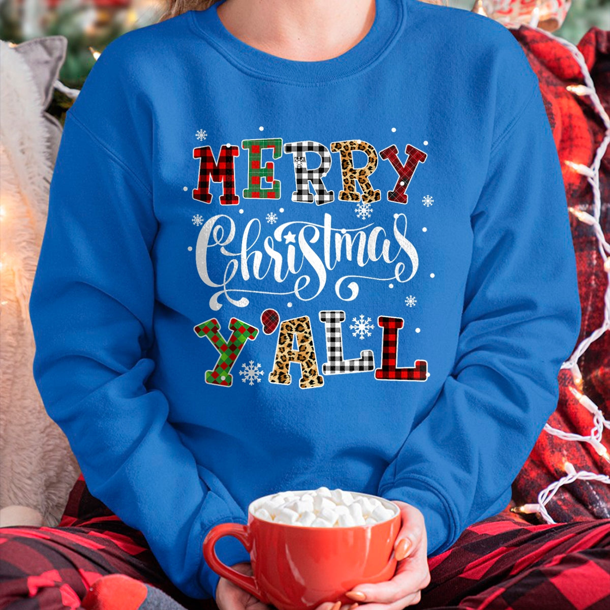 Merry Christmas Ya'll Leopard Buffalo Plaid Pajama Family T-Shirt - Christmas Unisex T-Shirt/Hoodie/Sweatshirt - NINA00