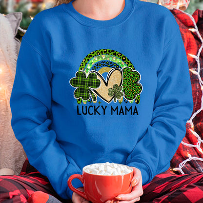 Gift for Mom Shirt, Funny Mom Unisex T-Shirt/Hoodie/Sweatshirt HLT00 - Lucky Mama Family St Patricks Day Mom Mother_s Day Lucky T-Shirt