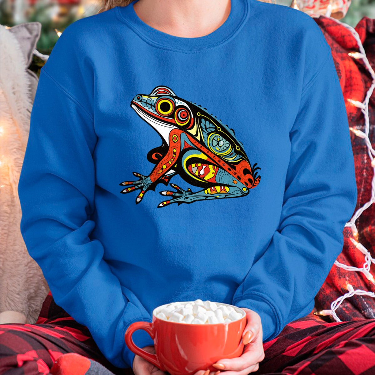 Native American T-Shirts, Vintage Native American Unisex T-Shirt/Hoodie/Sweatshirt HLT00 - Frog Native American Indian Style Art Pacific Northwest T-Shirt