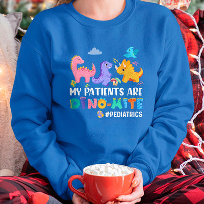 Funny Nurse Shirt, Nurse Unisex T-Shirt/Hoodie/Sweatshirt HLT00 - Pediatric Nurse PEDS Nursing Appreciation Pediatric Dinosaur T-Shirt
