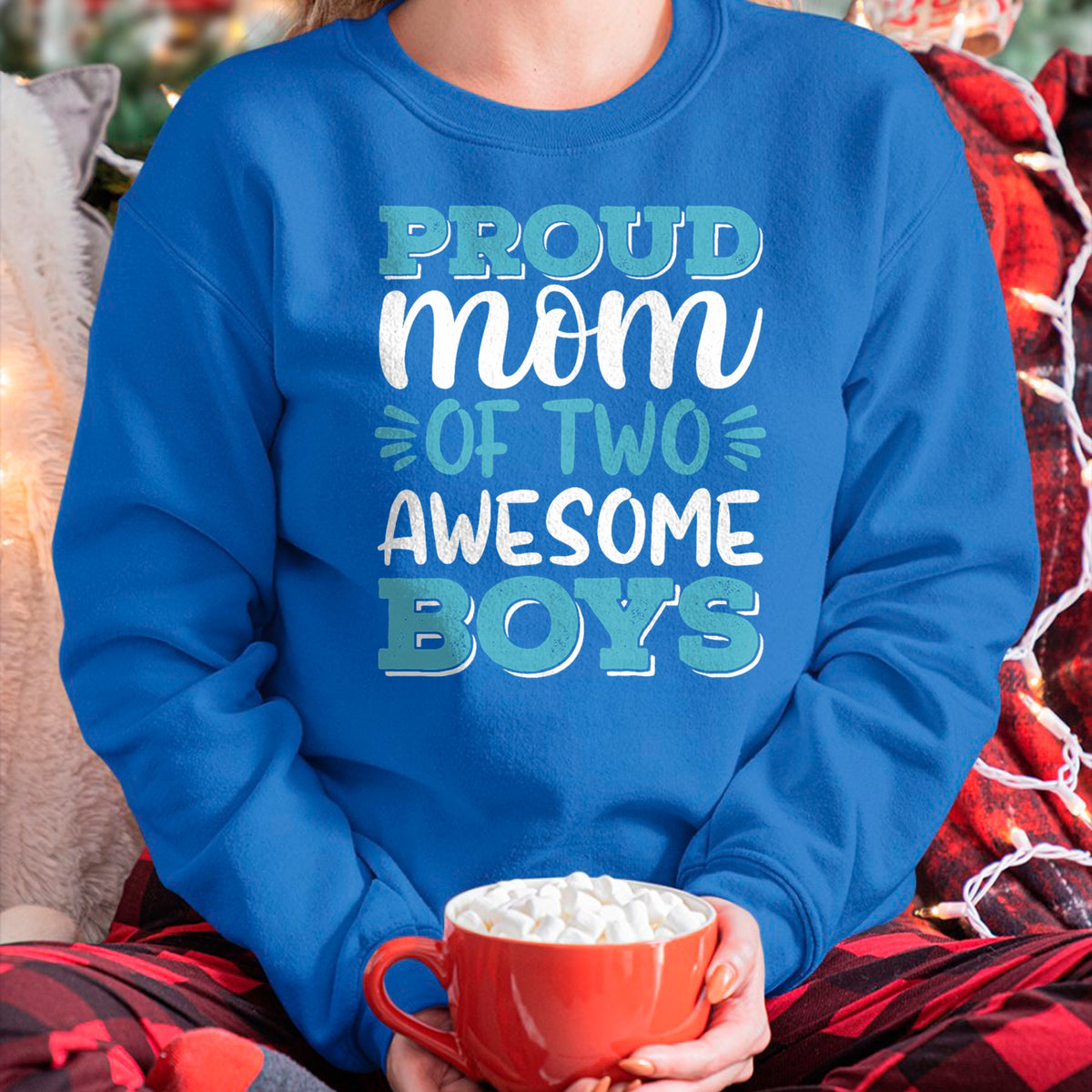 Gift for Mom Shirt, Funny Mom Unisex T-Shirt/Hoodie/Sweatshirt HLT00 - Boy Mom Shirt For Women, Proud Mom Of 2 Awesome Boys T-Shirt