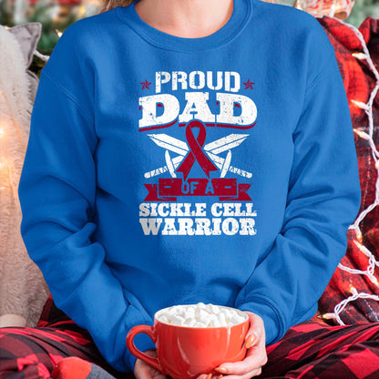 Gift for Dad Shirt, Funny Dad Unisex T-Shirt/Hoodie/Sweatshirt HLT00 – Proud Dad Of A Sickle Cell Warrior SCD Awareness Father T-Shirt
