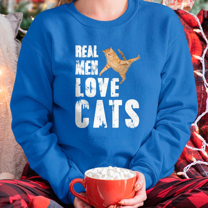 Cat Love Shirt, Funny Cat Lover Gift UnisexT-Shirt/Hoodie/Sweatshirt HLT00 - Real Men Love Cats T Shirt Funny Cat Love Cute T-Shirt, Men, Black, 3X-Large