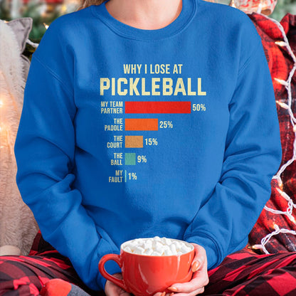 Funny Pickleball Shirt, Pickleball Lover Unisex T-Shirt/Hoodie/Sweatshirt HLT00 - Why I Lose at Pickleball Player Funny Pickleballers T-Shirt