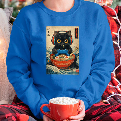 Cat Love Shirt, Funny Cat Lover Gift UnisexT-Shirt/Hoodie/Sweatshirt HLT00 - Cat Ramen Japanese Funny Graphic Tees Kawaii Cat Anime Gifts T-Shirt