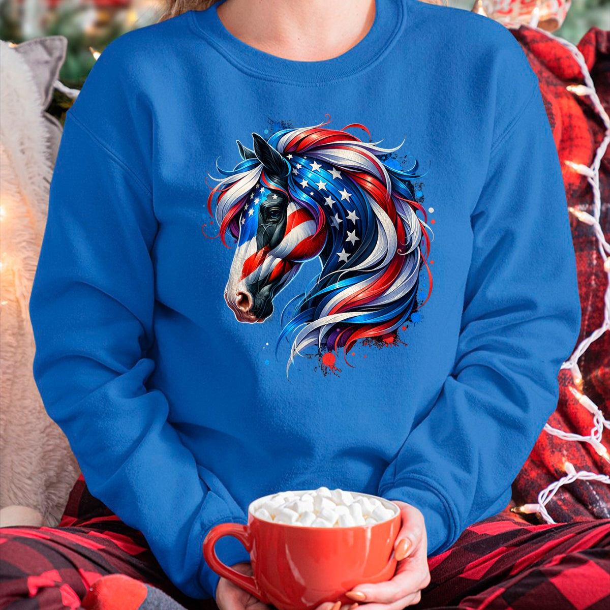 Best Horse Lover Shirt , Funny Horse UnisexT-Shirt/Hoodie/Sweatshirt HLT00 - Horse 4th of July Patriotic Horse Graphic American Flag T-Shirt