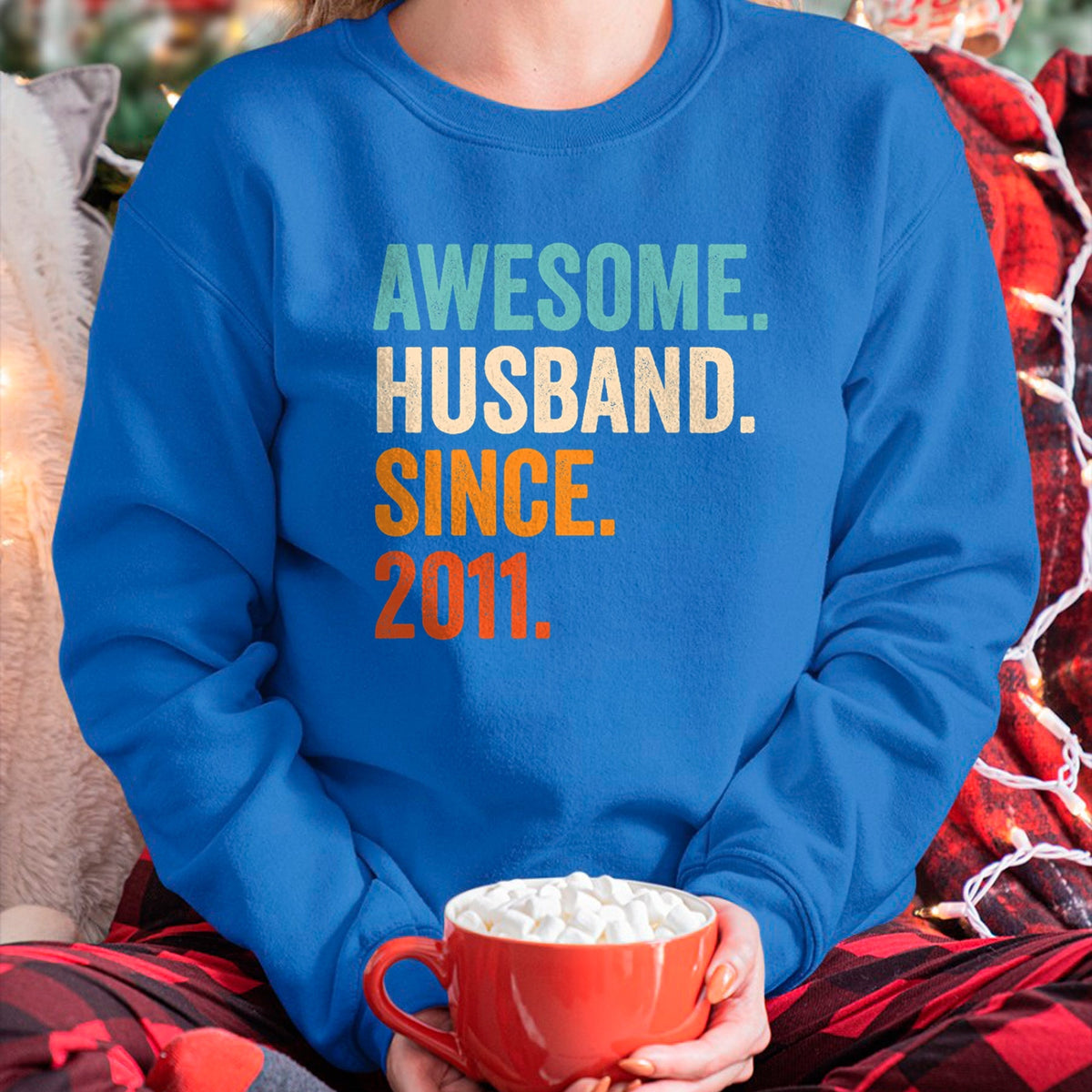 Best Wife Shirt, Wife and Husband Unisex T-Shirt/Hoodie/Sweatshirt HLT00 - Awesome Husband Since 2011 13th wedding anniversary 13 years T-Shirt