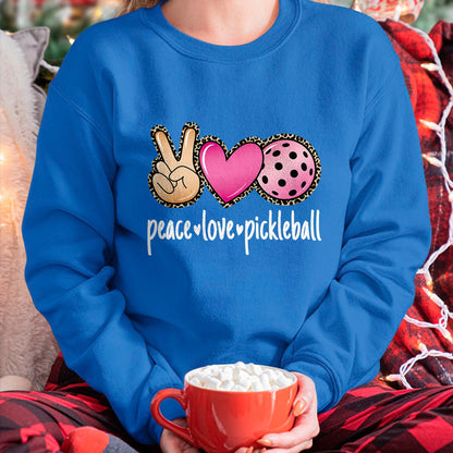 Funny Pickleball Shirt, Pickleball Lover Unisex T-Shirt/Hoodie/Sweatshirt HLT00 - Peace Love Pickleball Cute Pickleball Lover Women Girls T-Shirt