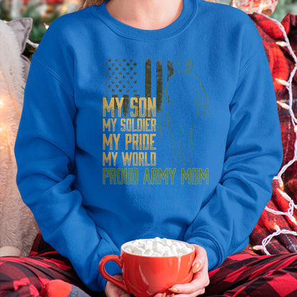 Gift for Mom Shirt, Funny Mom Unisex T-Shirt/Hoodie/Sweatshirt HLT00 - My Son My Soldier Proud Army Mom Military Mother T-Shirt