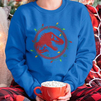 Christmas Shirts for Family, Funny christmas shirts, Christmas Unisex T-Shirt/Hoodie/Sweatshirt HLT00 - Jurassic World T-Rex Christmas Lights T-Shirt