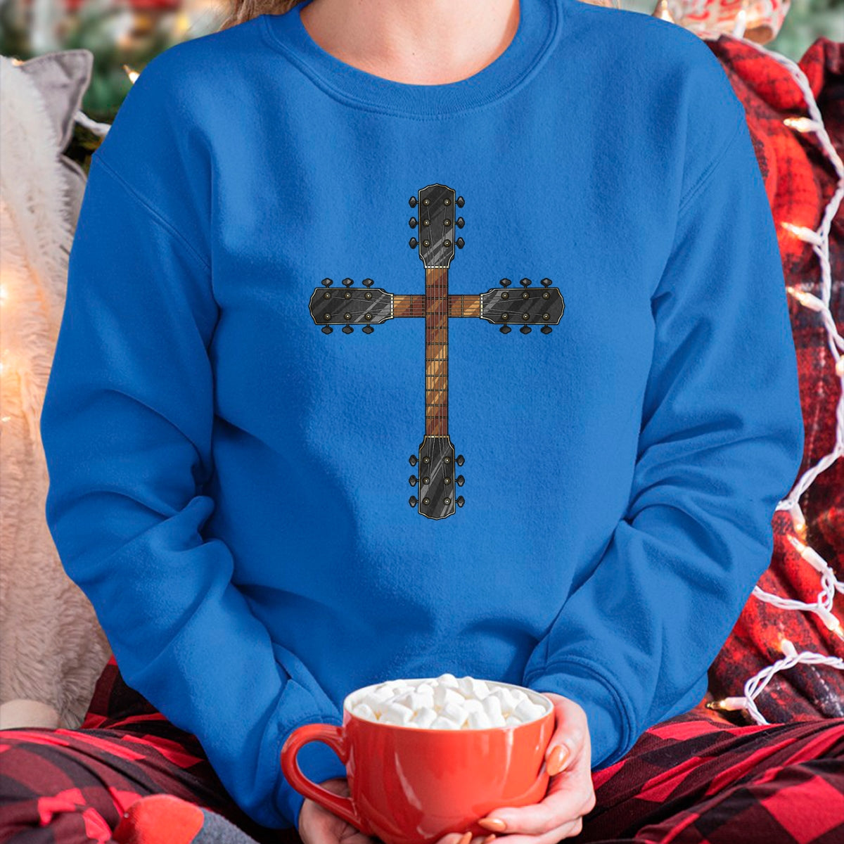 Guitar Lover Shirt, Funny Guitar UnisexT-Shirt/Hoodie/Sweatshirt HLT00 - Cute Faith Christian Guitar Cross T-Shirt  Funny Musician Gift for Unisex-Adults, Black, Short Slee