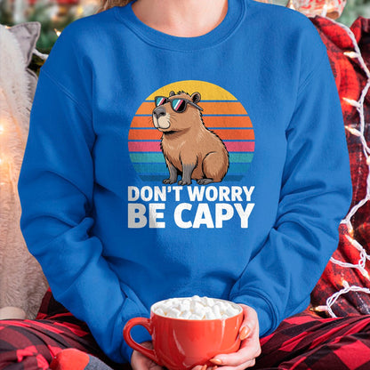 Cute Capybara Shirt, Funny Capybara Unisex T-Shirt/Hoodie/Sweatshirt HLT00 - Funny Don_t Worry Be Capy Capybara Men Boys Kids Youth Women T-Shirt