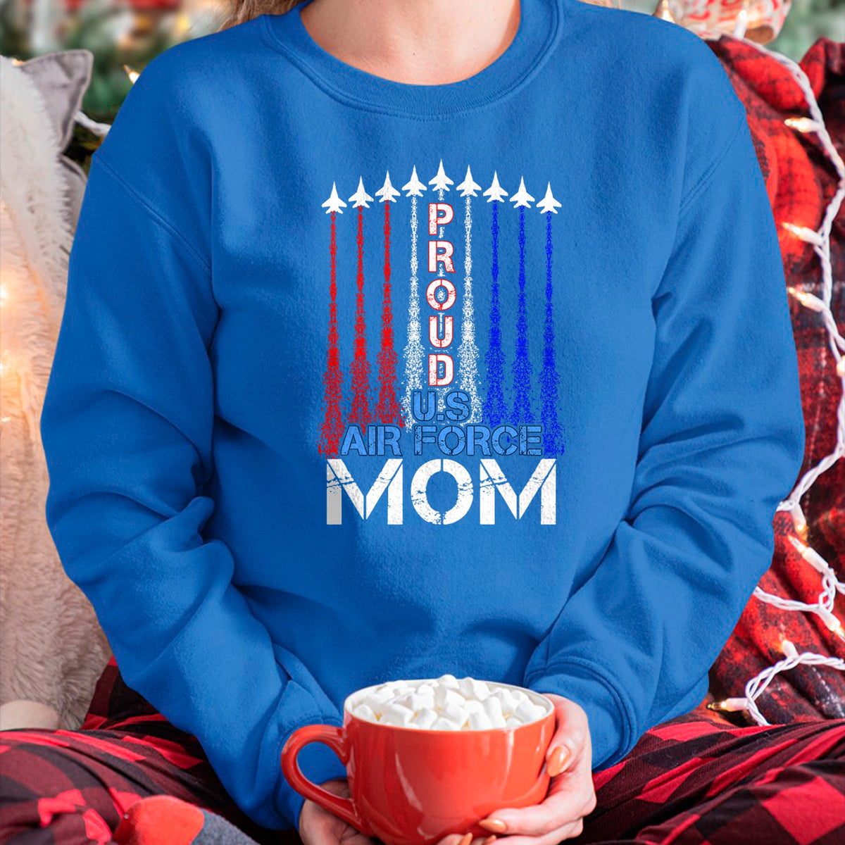 Gift for Mom Shirt, Funny Mom Unisex T-Shirt/Hoodie/Sweatshirt HLT00 - ic Jet 4th Of July Proud US Air Force Mom US Flag T-Shirt