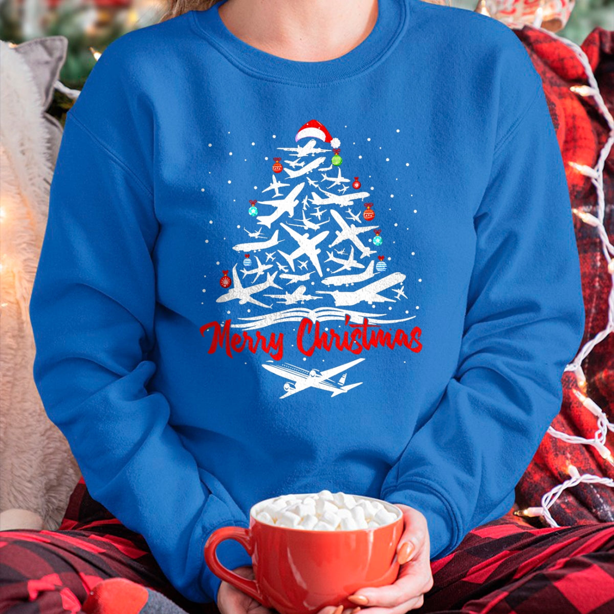 Christmas Shirts for Family, Funny christmas shirts, Christmas Unisex T-Shirt/Hoodie/Sweatshirt HLT00 - Airplane Christmas Tree tshirts T-Shirt