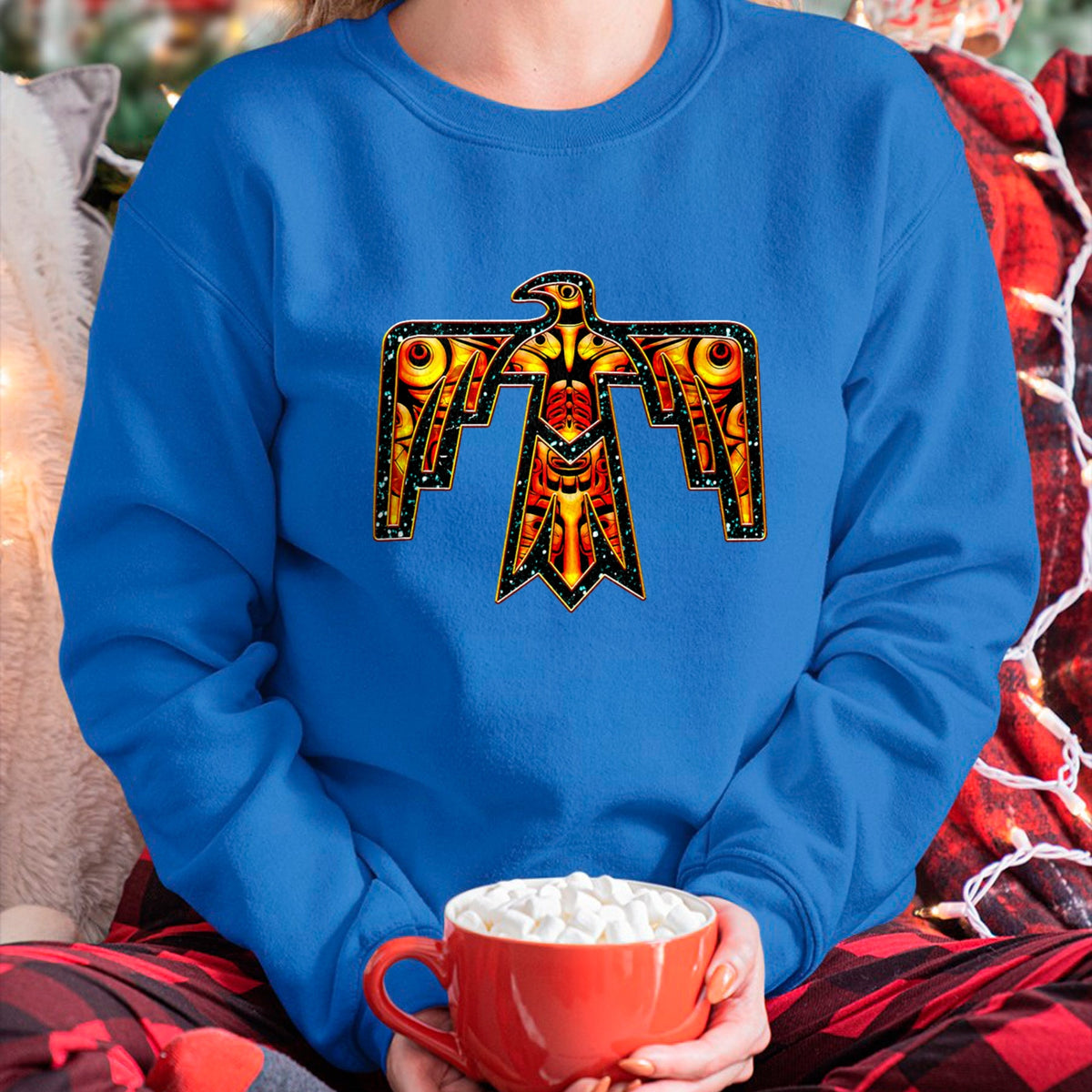 Native American T-Shirts, Vintage Native American Unisex T-Shirt/Hoodie/Sweatshirt HLT00 - Thunderbird Native American Symbol Power Eagle Falcon