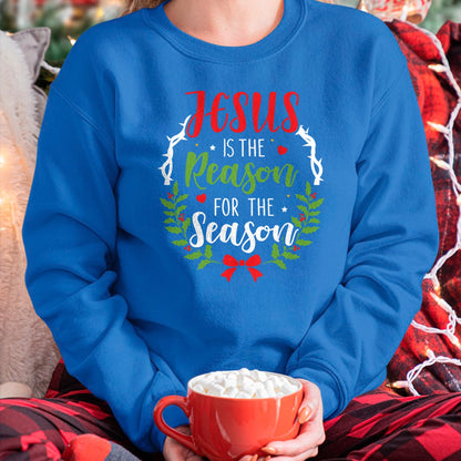 Christian Tee, Christian Faith Unisex T-Shirt/Hoodie/Sweatshirt HLT00 - Jesus is the reason for the season christian christmas Long Sleeve T-Shirt