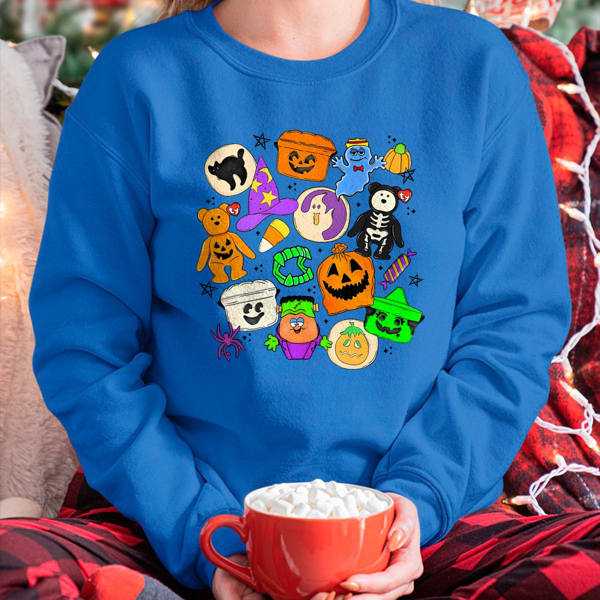 Best Thanksgiving Family Shirt , Funny Thanksgiving UnisexT-Shirt/Hoodie/Sweatshirt HLT00 - Cute Funny Boo Ghost Vintage 90s Halloween Collage Doodles T-Shirt