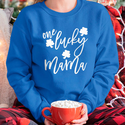 Gift for Mom Shirt, Funny Mom Unisex T-Shirt/Hoodie/Sweatshirt HLT00 - One Lucky Mama Mom St Patricks Day Mommy Momma T-Shirt