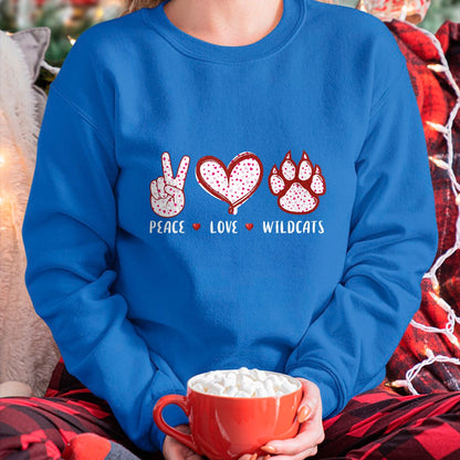 Cat Love Shirt, Funny Cat Lover Gift UnisexT-Shirt/Hoodie/Sweatshirt HLT00 - Peace Love Wildcats Gifts Men Women Kids Boys Girls Wild cat T-Shirt