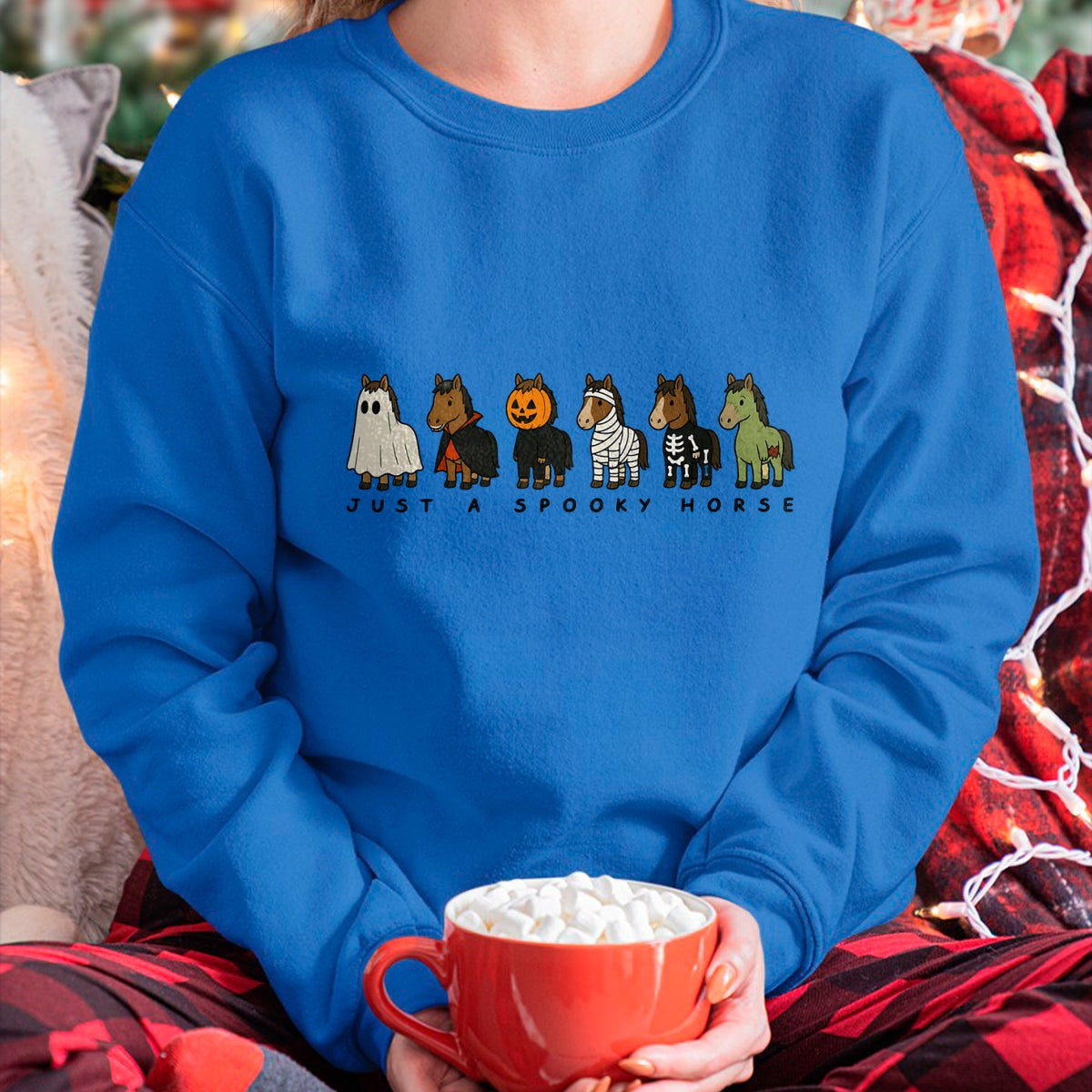 Best Horse Lover Shirt , Funny Horse UnisexT-Shirt/Hoodie/Sweatshirt HLT00 - Just A Spooky Horse Ghost Pumpkin Halloween Costumes T-Shirt