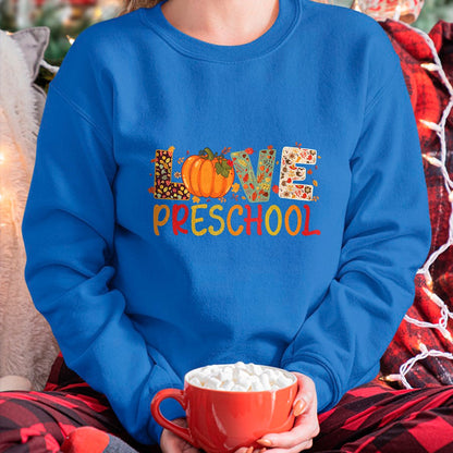 Best Teacher Shirt, Funny Teacher UnisexT-Shirt/Hoodie/Sweatshirt HLT00 - Love Preschool Happy Fall Thanksgiving Women Teacher T-Shirt