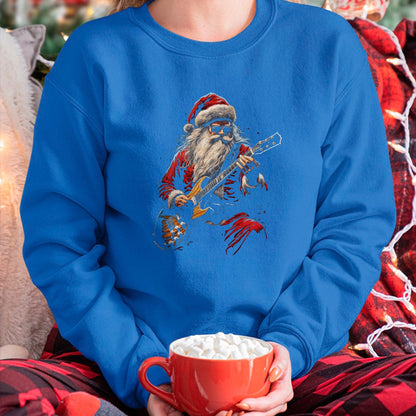 Guitar Lover Shirt, Funny Guitar UnisexT-Shirt/Hoodie/Sweatshirt HLT00 - Rock Guitar Santa Claus Playing Guitar - Funny Christmas T-Shirt