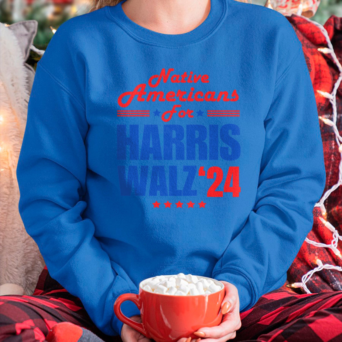 Native American T-Shirts, Vintage Native American Unisex T-Shirt/Hoodie/Sweatshirt HLT00 - Native Americans for Harris Walz Kamala for President