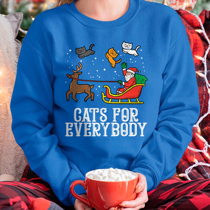 Christmas Shirts for Family, Funny christmas shirts, Christmas Unisex T-Shirt/Hoodie/Sweatshirt HLT00 - Cats For Everybody Christmas Cat Funny Xmas Women Santa T-Shirt