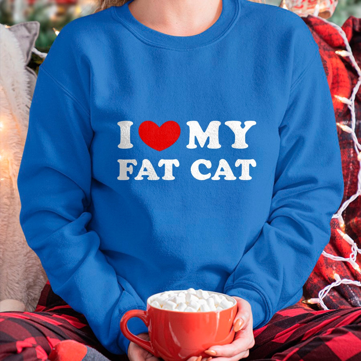 Cat Love Shirt, Funny Cat Lover Gift UnisexT-Shirt/Hoodie/Sweatshirt HLT00 - I Love My Fat Cat, I Heart My Fat Cat T-Shirt, Men, Black, 3X-Large