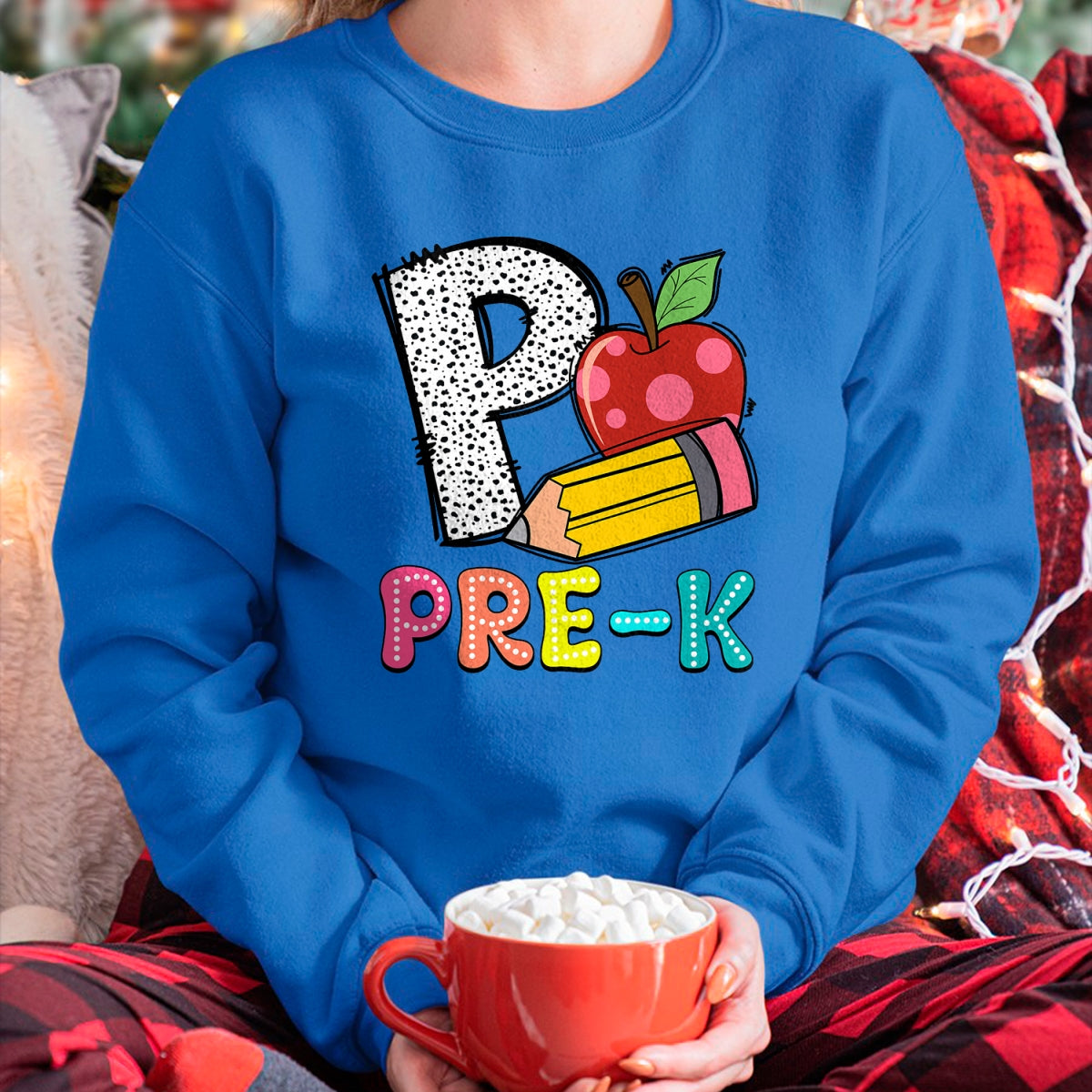 Best Student Shirt, Funny Back To School UnisexT-Shirt/Hoodie/Sweatshirt HLT00 - P is for Pre-K Teacher Pencil Apple Back to School T-Shirt