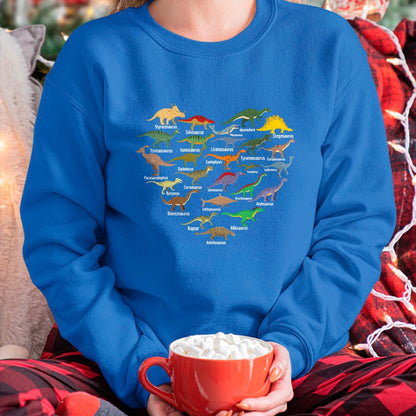Best Dinosaur Lover Shirt, Funny Dinosaur UnisexT-Shirt/Hoodie/Sweatshirt HLT00 - Types of Dinosaurs Heart Dino Identification Boys Girls Kids T-Shirt