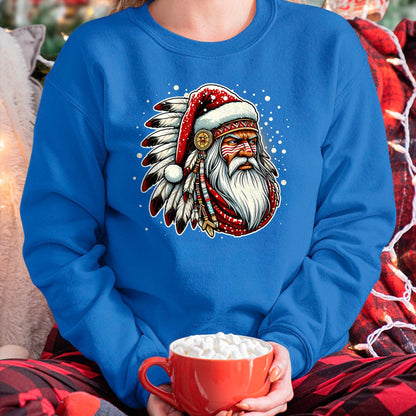 Native American T-Shirts, Vintage Native American Unisex T-Shirt/Hoodie/Sweatshirt HLT00 - Native American Santa Claus Christmas Santa Xmas T-Shirt (2)