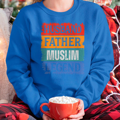 Gift for Dad Shirt, Funny Dad Unisex T-Shirt/Hoodie/Sweatshirt HLT00 – Father Husband MUSLIM Legend Proud Dad Funny Retro Papa T-Shirt