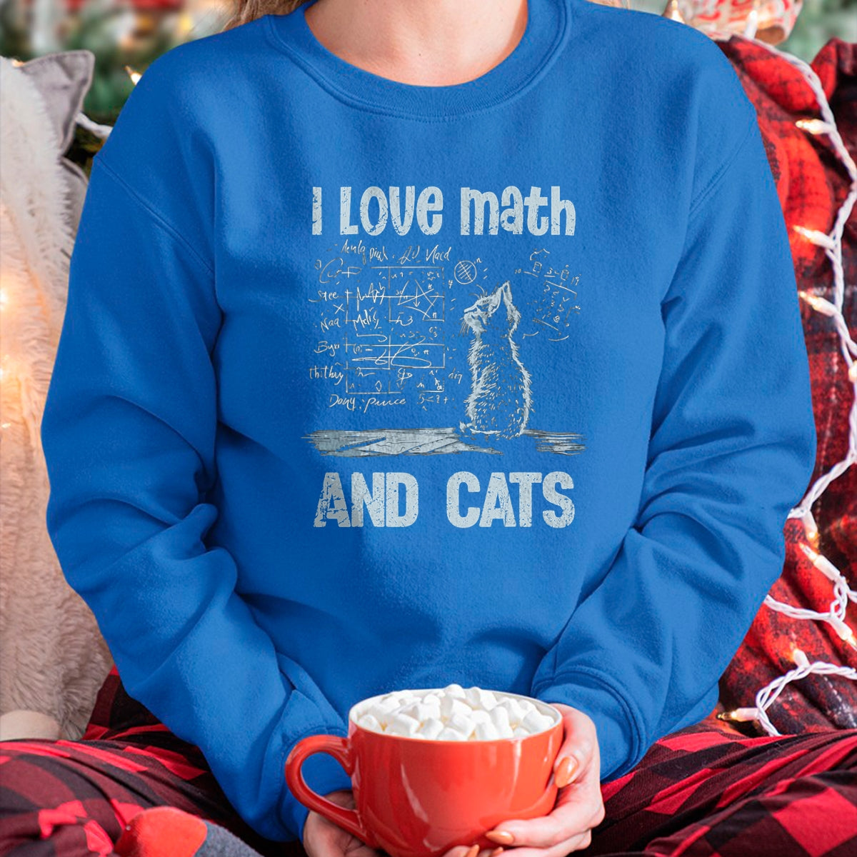 Cat Love Shirt, Funny Cat Lover Gift UnisexT-Shirt/Hoodie/Sweatshirt HLT00 - I Love Math and Cats Funny Cat Lover Science Teacher Student T-Shirt