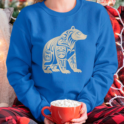 Native American T-Shirts, Vintage Native American Unisex T-Shirt/Hoodie/Sweatshirt HLT00 - Bear Native Formline Art Salish Haida Tlingit Pacific Animal