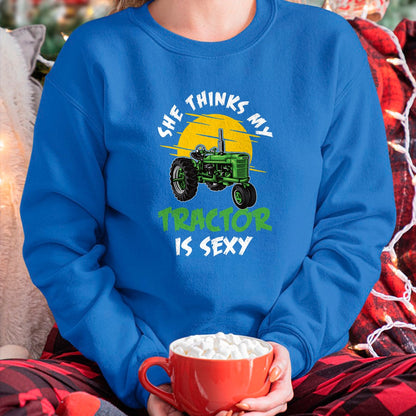Best Farmer Life Shirt, Funny Farmer UnisexT-Shirt/Hoodie/Sweatshirt HLT00 - she thinks my tractor is sexy Design perfect for any farmer T-Shirt